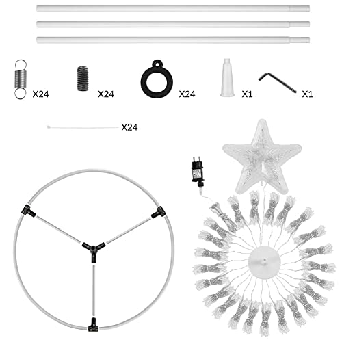 Bakaji Albero Di Natale Luminoso 280 Cm Led Luci Con Giochi Di Luce Struttura In Metallo Decorazione Natalizia Design Minimal Artificiale Arredamento Natalizio Addobbo (Blu 753 Led) - 5