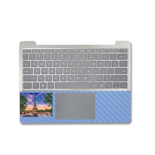Image of MightySkins Carbon Fiber Skin Compatible with Microsoft Surface Laptop Go 3 (2023) Full Wrap Kit - Eiffel Tower | Protective, Durable Textured Carbon Fiber Finish | Made in The USA