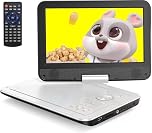 YOTON Lettore DVD Portatile 12,5" con Schermo Girevole HD da 10,5" per Auto e Bambini, con Caricatore per Auto, Supporta 6 Ore di Batteria Integrata e USB/scheda SD/sincronizzazione TV, Bianco