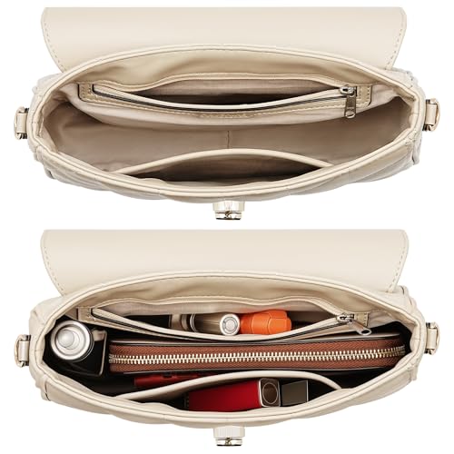 molshine Women's Quilted Crossbody Bag, PU Leather Trendy Shoulder Bag Clutch with Detachable Coin Purse Pouch4