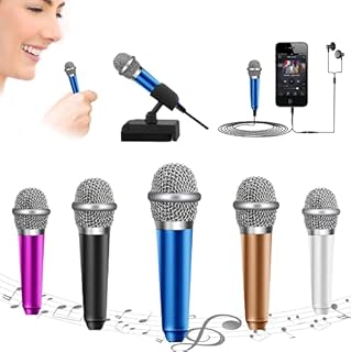 JeMii Mini Microphone,Tiny Microphone,Phone Microphone, Asmr Microphone,Mini Karaoke Microphone,forVoiceRecording Chatting and Singing on iPhone,Android,PC(Blue)