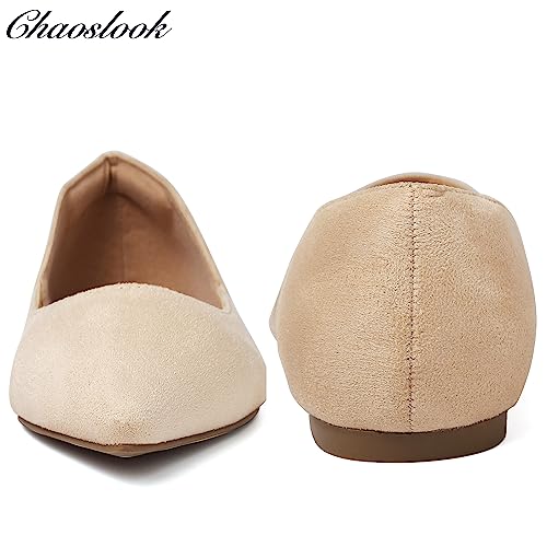 Image of Womens Pointed Toe Black Ballet Flats Comfortable Casual Dress Flats for Women Elegant Memory Foam Flats Shoes with Party Wedding