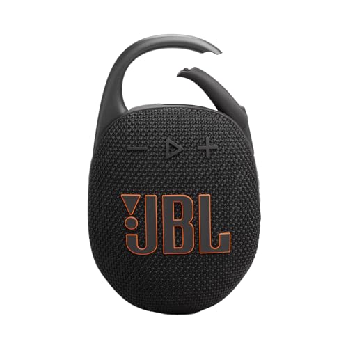 JBL Clip 5, Altavoz inalámbrico portátil con Bluetooth, resistente al agua y al polvo IP67, hasta 12h de reproducción y más con Playtime Boost activado, negro