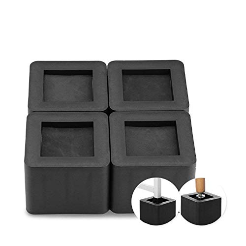 uyoyous - Elevador de muebles de 4 piezas, elevador de muebles, elevador de muebles, patas de goma, redondas, elefantes, pata de elefante, para cama, patas de mesa, muebles, sofá, color negro
