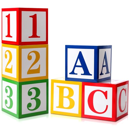 6 Pcs ABC 123 Party Decorations Back to School Decoration ABC Alp...