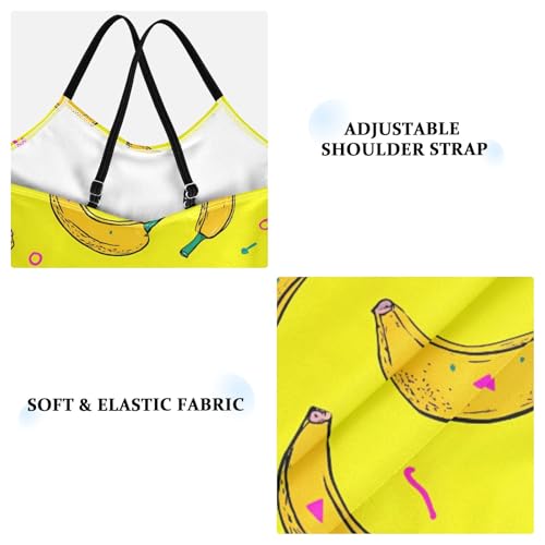 Girls Swimsuit Banana Yellow Background Pattern One Piece Swimwear3