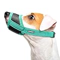 Dog Muzzle for Small Dog Medium Dogs to Prevent Biting Barking Eating, Soft Nylon Muzzle for Dogs, Adjustable Breathable Mesh Small Dog Muzzle Allows Panting Drinking (Green, S)