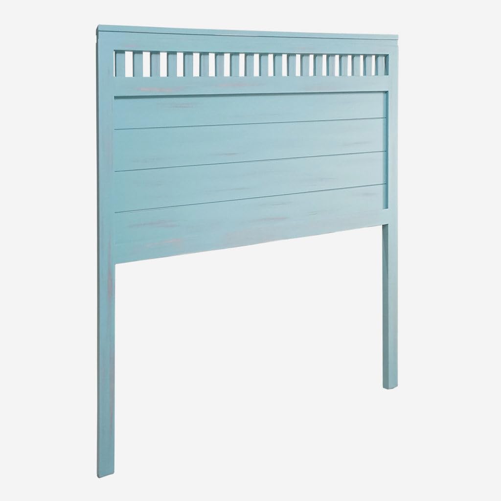 Cabecero de Madera Bora, Acabado en Verde Turquesa Envejecido, para Pared. para Camas de 180 | Cabezal Madera Pino | Matrimonio y Juvenil (Cama 180 (190 x 120))