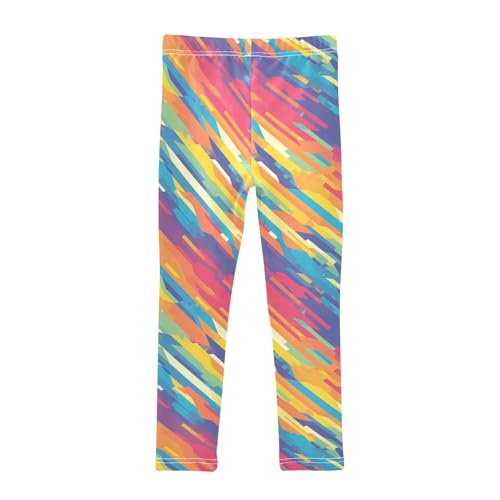 KLL Abstract Rainbow Stripes Toddler Girls Active Leggings Casual Full Length Pants Sports2