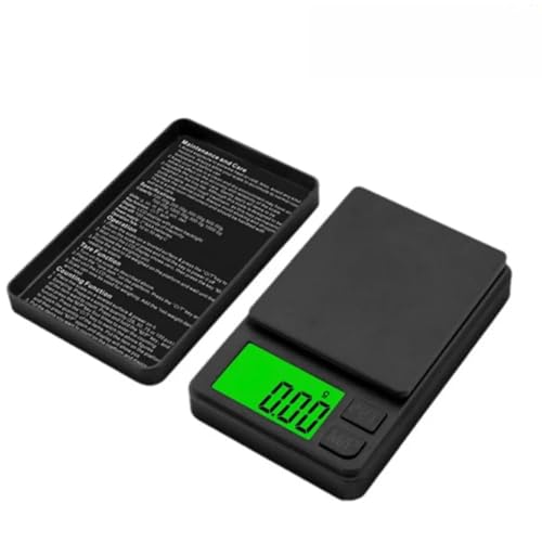 Básculas digitales, Báscula de bolsillo de 1000 g/0,1 g, balanza digital de gramos, pantalla LCD retroiluminada, función de tara, for viajes.(0.01g 500g)