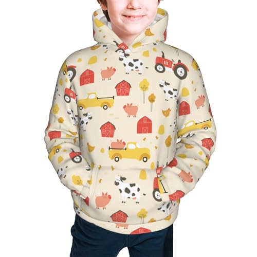 Farm Animals Kids Pullover Hoodies Boys Sweatshirts Girls Athletic Clothes with Pocket2