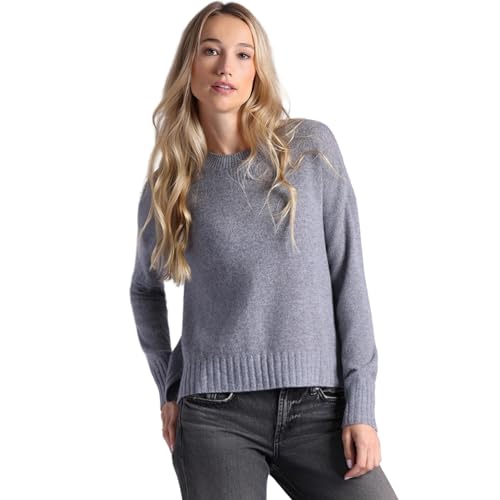 Image of Minnie Rose Womens Long Sleeve Shrunken Crew Cashmere Sweater