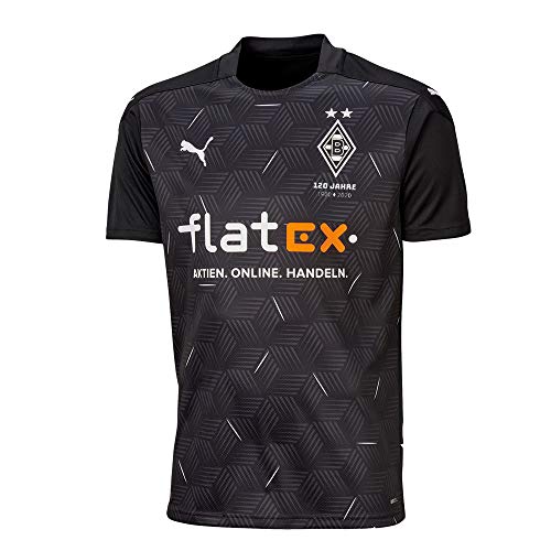 Puma BMG Away Shirt Repl. Jr W.Sponsor Football Shirt - Black-Puma White, 140