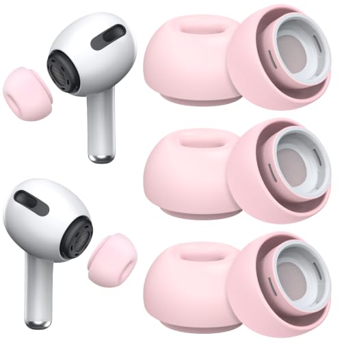 Image of 3 Pairs Replacement Ear Tips for AirPods Pro 2nd & 1st(Large, Pink) | with Noise Reduction Hole, Silicone Ear Tips with Portable Storage Box, Fit in the Charging Case