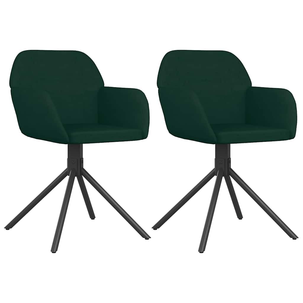 Generisch Set di 2 sedie girevoli per sala da pranzo, in velluto verde