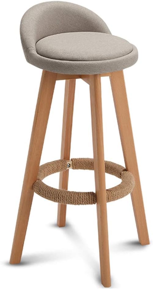 Tabourets de bar beige 78cm avec siège pivotant en lin et repose-pieds