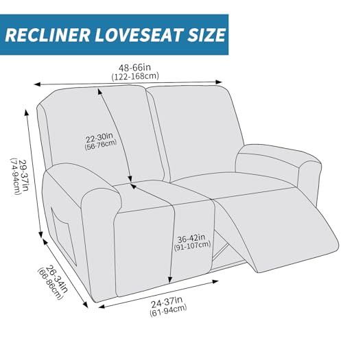 Image of 2026 Loveseat Recliner Cover 4-Piece (48 inch-66 inch) Super Soft Recliner Loveseat Covers with Big Pocket & Anti Slip Ties Stay in Place, Lazy Boy Reclining Love Seat Slipcover Durable Washable, Wine Red