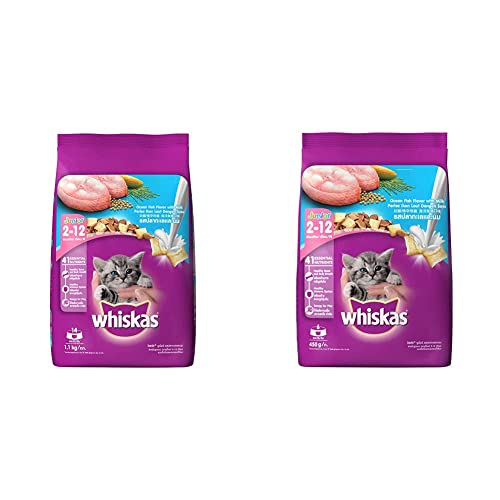 Whiskas Kitten (212 Months) Dry Cat Food, Ocean Fish, 1.1kg Pack and