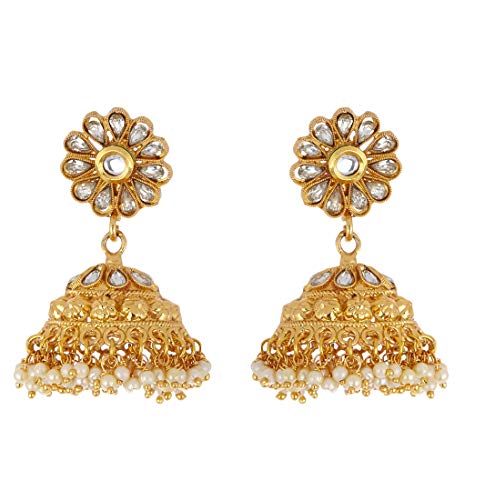Kundan and Pearl Choker Necklace Set with Maang-Tikka