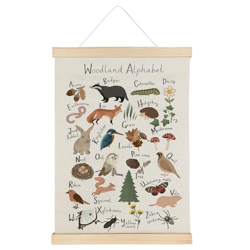 Image of Qvapt Alphabet Banner ABC Posters - Alphabet Posters, Cartoon Wild Animal Posters 12x16 with Hanger, Kids Room Home School Classroom Decor