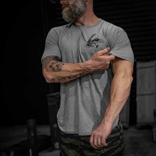 Combat Iron Men's Graphic T-Shirt | Become a Threat to The Darkness | Athletic Fit, Tagless Comfort4