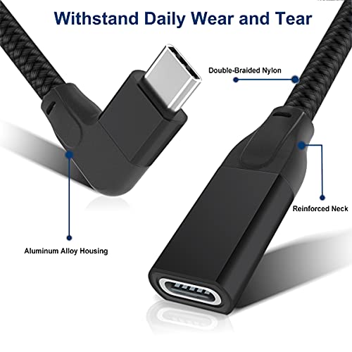 Itramax Right-Angle Usb C Extension Cable 6.6Ft,Type-C 3.1 Gen2(10Gbps) Male To Female Extender,90-Degree/L-Shape Usbc Thunderbolt 3 Cord For Macbook,Mac,Ipad Pro/Air 4/Mini 6,Iphone Steam Deck,14 #TOP3