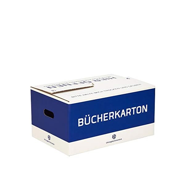 Bücherkartons Professionell - 10 Stück - 35 Liter - Entfaltet sich Automatisch - Selbstschließend - Bücherboxen…