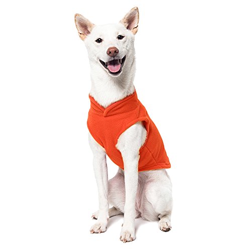 Image of Gooby Fleece Vest Dog Sweater - Pumpkin, X-Large - Warm Pullover Fleece Dog Jacket with O-Ring Leash - Winter Small Dog Sweater Coat - Cold Weather Dog Clothes for Small Dogs Boy or Girl (Pack of 2)