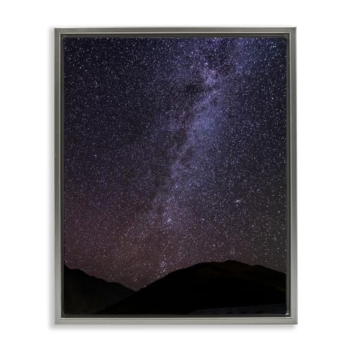Starry Milky Way Mountain Nightscape, 16 x 20 Inch Canvas in Floater Frame