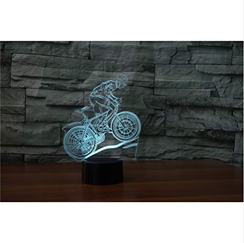 Preisvergleich Produktbild 3D Illusion Nachtlampe Mountainbike-Athlet Nachtlichter Mondlampe Als Licht Der Hauptdekoration-Led