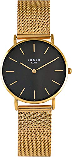 Montre or homme 40 mm IRBIS Triomphe Mesh Gold bracelet acier doré