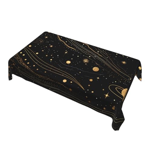 Nappe pour table rectangulaire thème espace argenté imperméable