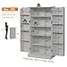 Furnaza LED Kitchen Pantry Storage Cabinets - 50 Inch Food Cabinets Buffet Cupboards with 2 Doors and Shelves Adjustable for Small Space in Dinning Room, Living Room, in Grey