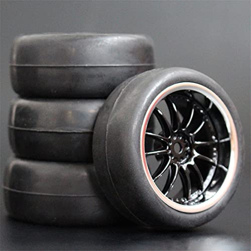 Pexorin 4 stücke Weiche Gummi Touring Reifen Reifen Felge 1/10 RC Auto RC-Autoreifen(6012-6018)