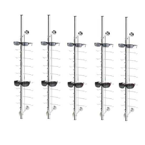 Estante seguro de las gafas de aluminio del soporte de la pared con la cerradura, elegante organizador de gafas de sol anti-arañazos para la exhibición de la tienda al por menor o la joyería y el esta
