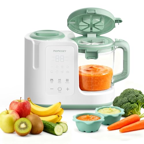 Momcozy AutoMeal Baby Food Maker – One-Step Auto Steam & Blend Food Processor, 15oz Large Cup &...