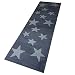 Produktbild TeppichBoss Moderner Läufer Brücke Teppichläufer Sterne Stars Wohnzimmer Schlafzimmer Kinderzimmer Diele Flur zweifarbig Kurzflor, Größe:80x250 cm, Farbe:dunkelgrau/grau