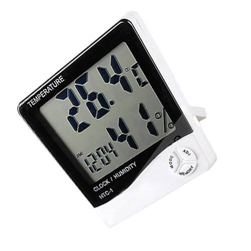 Futaba Large LCD Screen Hygrometer Thermometer Alarm Clock Calendar