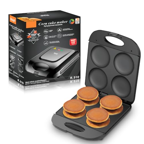 Mini sartén para panqueques, máquina para hacer arepas eléctrica de 1400 W con superficie antiadherente, plancha antiadherente para hacer pasteles, hacer 4 flapjacks únicos, para cocinar huevos fritos