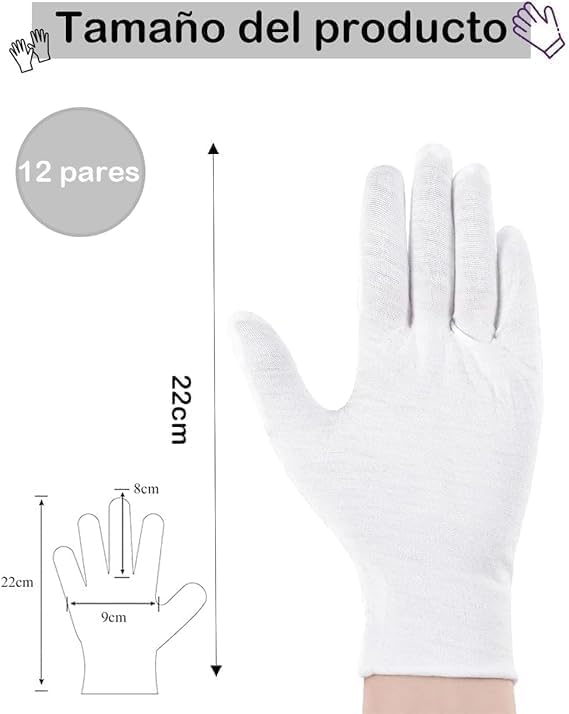 Guantes de algodón 2 Imagen adicional