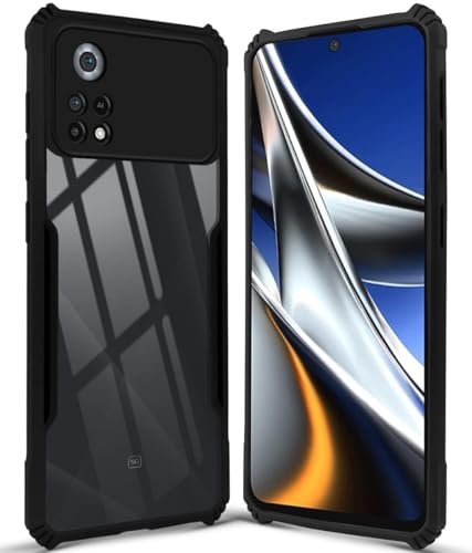 Image of Jkobi Back Case Cover for Xiaomi Poco X4 Pro 5G (Shockproof with Polycarbonate Clear Panel | Professional Black)