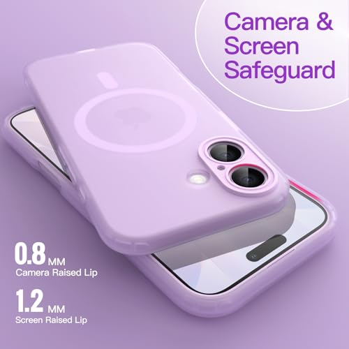 Image of JETech Magnetic Matte Case for iPhone 17, Purple | Compatible with MagSafe, Translucent Frosted Soft TPU Cover, Anti-Yellowing, Anti-Fingerprint, Shockproof