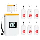 Caregiver Pager Wireless Call Button for Elderly Monitoring Vibration Call Bell Medical Alert System with Digital Display for Elderly/Patient/Disabled at Home/Hospital/Clinic