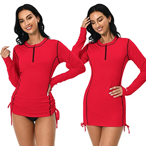 Kpsun Womens Rash Guard Upf 50+ Uv Sun Protection Side Adjustable Long Sleeve Swim Shirt Half Zip Surfing Fishing Shirt thumb #3
