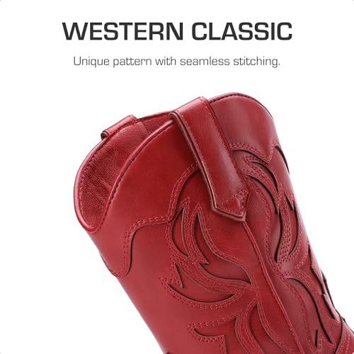 DREAM PAIRS Toddler Cowboy Boots Cowgirl Boots for Girls Square Toe Mid Calf Boys Western Fashion Riding Shoes for Toddler/Little Kid/Big Kid3