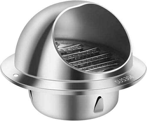 Grille d'aération ronde en acier inoxydable avec auvent demi-sphère pour ventilation murale extérieur