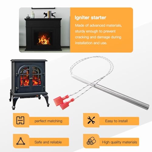 Misimain Upgraded Replacement 80607 Pellet Stove Igniter Ignitor Fit for US Stove USSC Hot Rod Starter Element for Pellet Stove, 300W 4