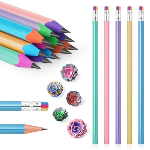AUAUY Pencils #2 HB 12Pcs Pencil Non-Slip with Eraser Number 2 Pencils