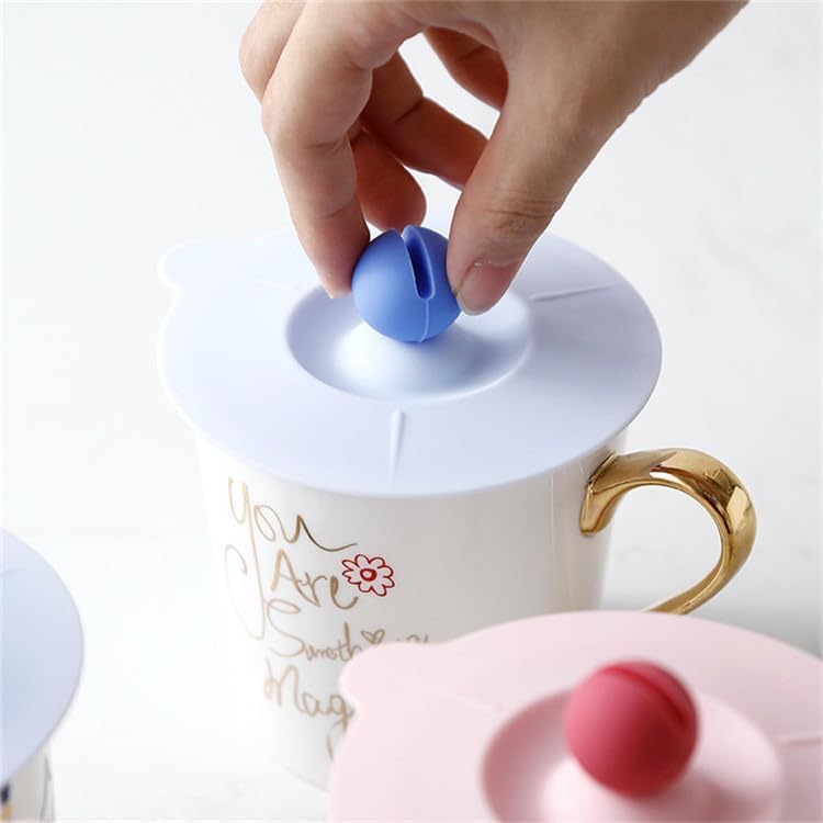 1PC Silicone & Plastic Cup Lid - Dust-Proof, Leak-Proof Seal, Sealed Beverage Cup Lid, Suitable for Hot & Cold Drinks, Pink