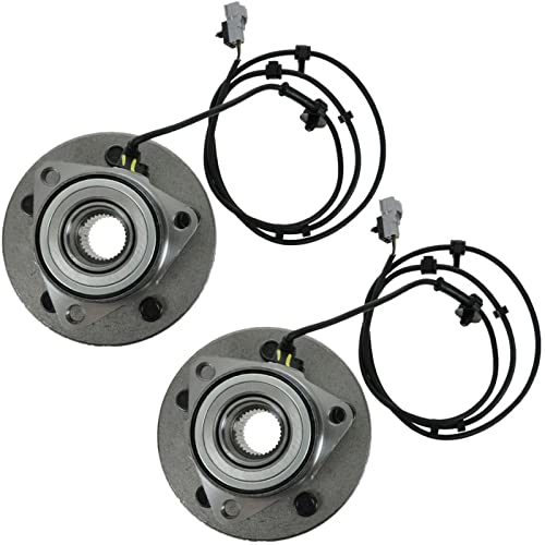 Image of TRQ 2 Piece Front Wheel Bearing & Hub Assembly Set Compatible with 2000-2001 Dodge Ram 1500